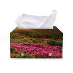 Sunrise Mountain Print Leather Tissue Box Cover