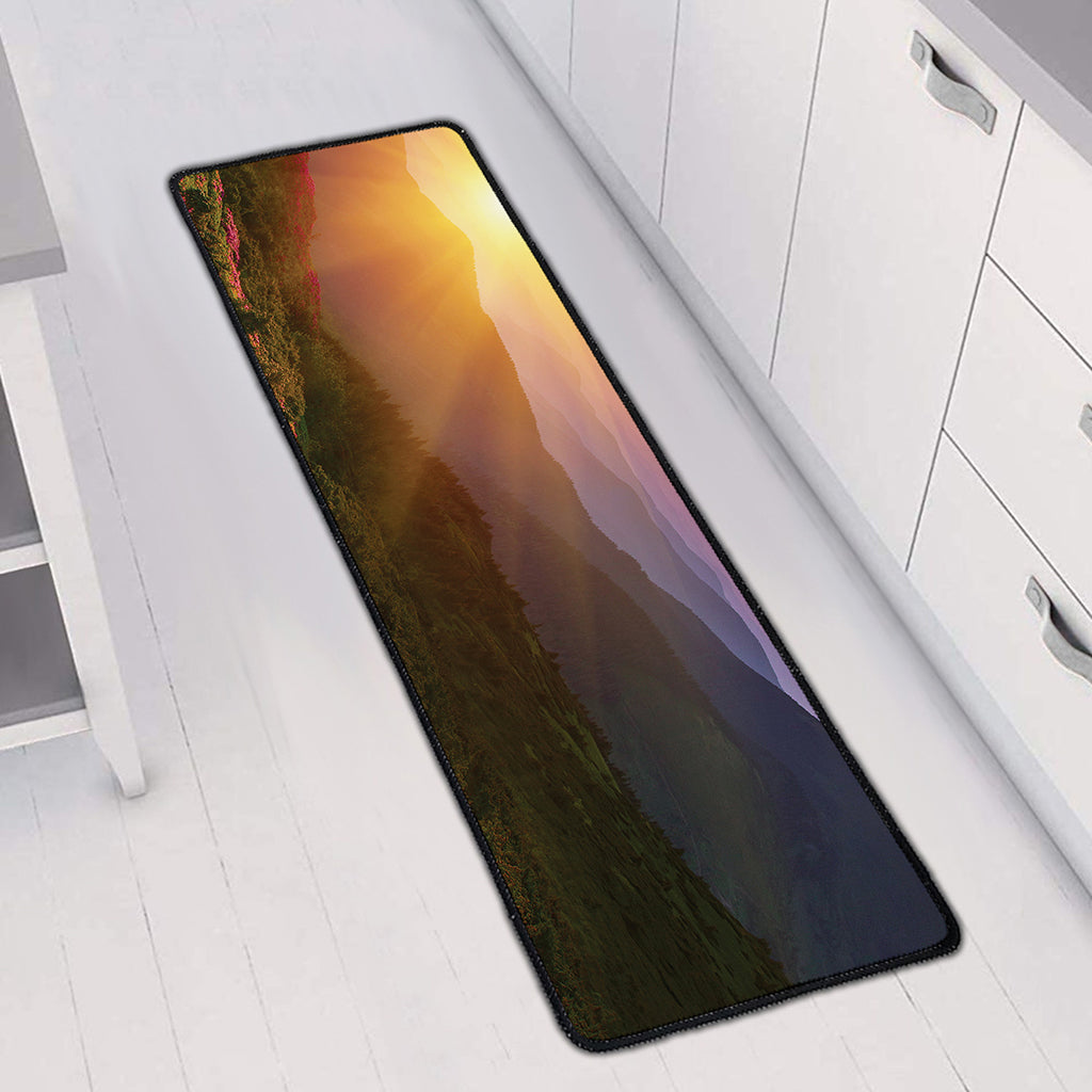 Sunrise Mountain Print Long Kitchen Mat
