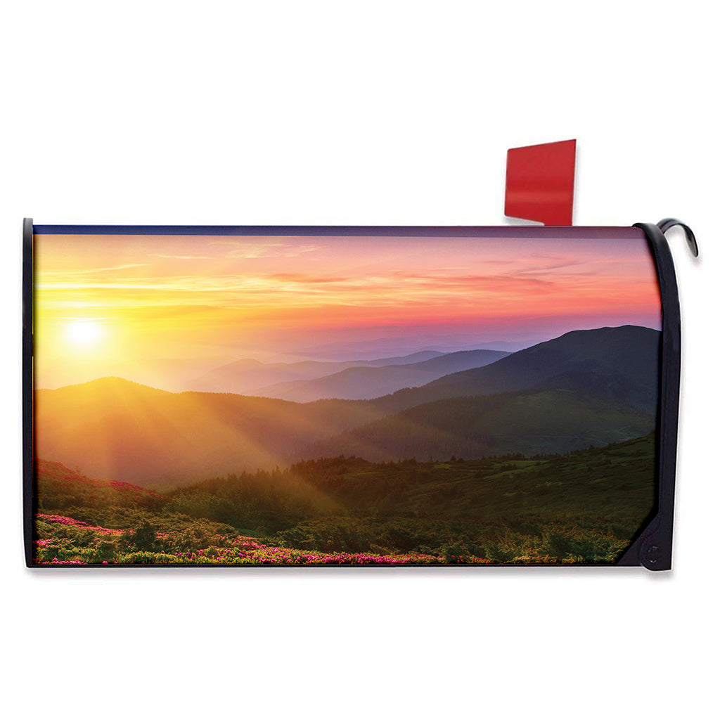 Sunrise Mountain Print Mailbox Cover