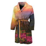 Sunrise Mountain Print Men's Bathrobe