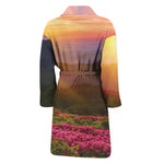 Sunrise Mountain Print Men's Bathrobe