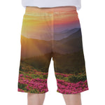 Sunrise Mountain Print Men's Beach Shorts