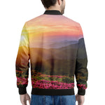 Sunrise Mountain Print Men's Bomber Jacket
