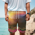 Sunrise Mountain Print Men's Cargo Shorts