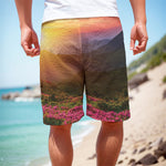 Sunrise Mountain Print Men's Cargo Shorts