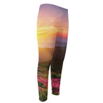 Sunrise Mountain Print Men's Compression Pants