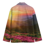 Sunrise Mountain Print Men's Cotton Blazer