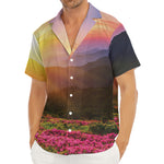 Sunrise Mountain Print Men's Deep V-Neck Shirt