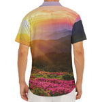 Sunrise Mountain Print Men's Deep V-Neck Shirt