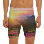 Sunrise Mountain Print Men's Long Boxer Briefs