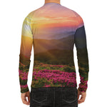 Sunrise Mountain Print Men's Long Sleeve Rash Guard