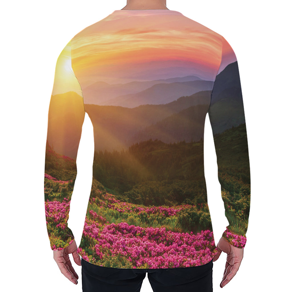 Sunrise Mountain Print Men's Long Sleeve T-Shirt