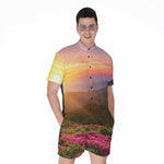 Sunrise Mountain Print Men's Rompers