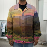 Sunrise Mountain Print Men's Shirt Jacket