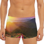 Sunrise Mountain Print Men's Short Boxer Briefs