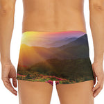 Sunrise Mountain Print Men's Short Boxer Briefs