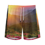 Sunrise Mountain Print Men's Sports Shorts