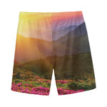 Sunrise Mountain Print Men's Sports Shorts