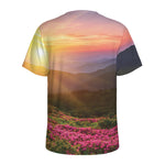 Sunrise Mountain Print Men's Sports T-Shirt