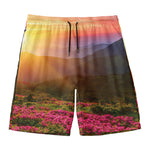 Sunrise Mountain Print Men's Swim Trunks