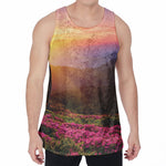 Sunrise Mountain Print Men's Velvet Tank Top