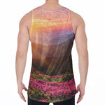 Sunrise Mountain Print Men's Velvet Tank Top