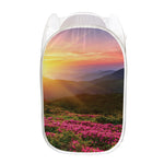 Sunrise Mountain Print Mesh Laundry Hamper