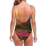 Sunrise Mountain Print One Piece Swimsuit