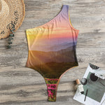 Sunrise Mountain Print One Shoulder Bodysuit