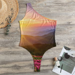 Sunrise Mountain Print One Shoulder Bodysuit