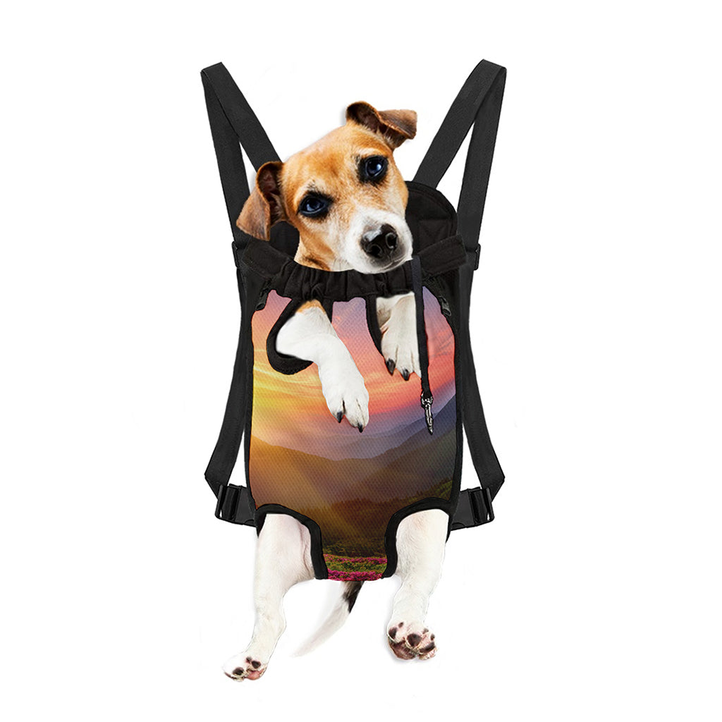 Sunrise Mountain Print Pet Carrier Backpack