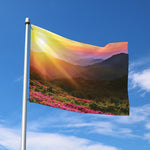 Sunrise Mountain Print Polyester Flag