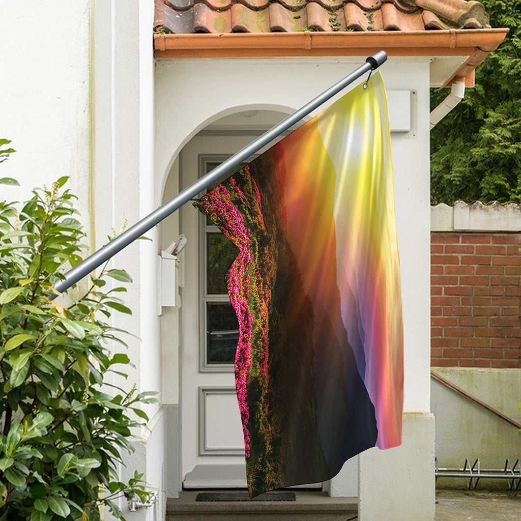 Sunrise Mountain Print Polyester Flag
