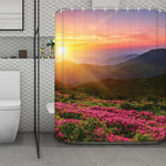 Sunrise Mountain Print Polyester Shower Curtain