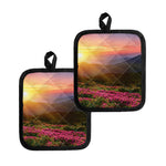 Sunrise Mountain Print Pot Holders