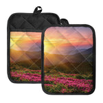 Sunrise Mountain Print Pot Holders With Pocket