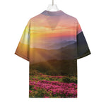 Sunrise Mountain Print Rayon Hawaiian Shirt
