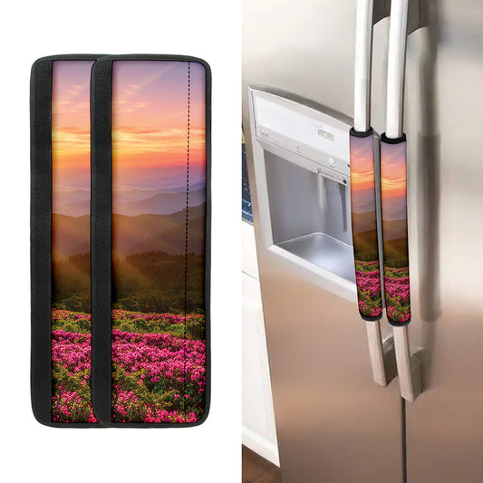 Sunrise Mountain Print Refrigerator Handle Covers