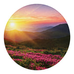 Sunrise Mountain Print Round Blanket