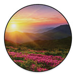 Sunrise Mountain Print Round Floor Mat