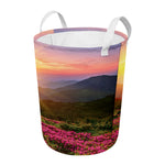Sunrise Mountain Print Round Laundry Basket
