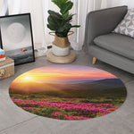 Sunrise Mountain Print Round Rug