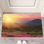 Sunrise Mountain Print Rubber Doormat