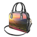Sunrise Mountain Print Shoulder Handbag