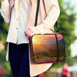 Sunrise Mountain Print Shoulder Strap Bible Bag