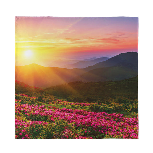 Sunrise Mountain Print Silk Bandana