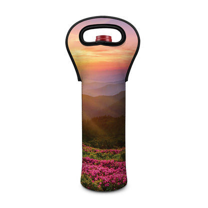 Sunrise Mountain Print Single Neoprene Wine Tote
