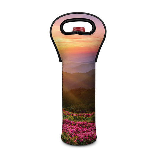 Sunrise Mountain Print Single Neoprene Wine Tote