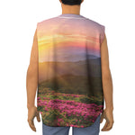 Sunrise Mountain Print Sleeveless Baseball Jersey