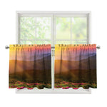 Sunrise Mountain Print Tier Curtains